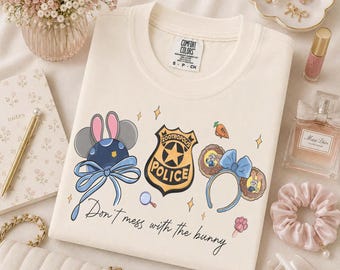 Disney Watercolor Bow Zootopia 2 Police Badge Shirt, Judy Hopps Donut Minnie Ears Tee, Zootopia Police Department Shirt, Zootopia Fan Gift