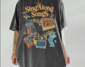 Vintage Disney Sing-Along Songs Shirt, Retro 90s Disney VHS Tape Tee, Disneyland Fun Nostalgia Graphic Top, Classic Disney Music Fan Gift