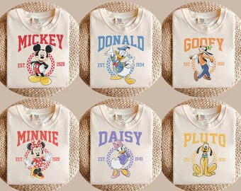 Custom Disney All Characters Comfort Colors Shirt, Mickey and Friends Tee, Disney Trip 2026 Shirt, Disney Group Tees, Family Matching Shirts