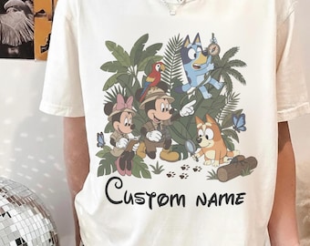 Vintage Safari Disney Shirt, Bluey Shirt Animal Kingdom Graphic Tee, Mickey and Friends Magical Shirt, Disney Vacation Tee, Custom Bluey