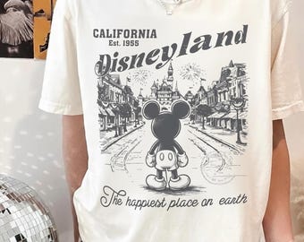 Retro Disneyland Comfort Colors Tee, Disney Vintage Shirt, Disney Vacation Tee, Happiest Place On Earth, Mickey and Friends, Space Mountain