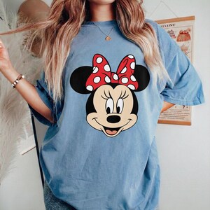 Comfort Colors® Minnie Mouse T Shirt, Disney Minnie Shirt, Minnie Checkered Shirt, Disney Gift Shirts, Disney Shirts Kids, Minnie Shirt Blue Jean