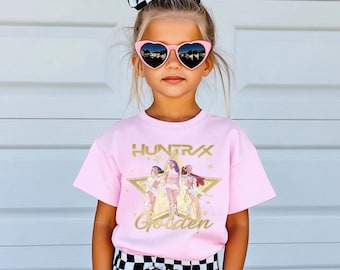 Golden Huntrix Kpop Demon Hunters Shirt, Anime Idol Stage Style Tee, Trendy Cute Kpop, Golden Youth And Toddler Tee, Tshirt , Birthday Gift