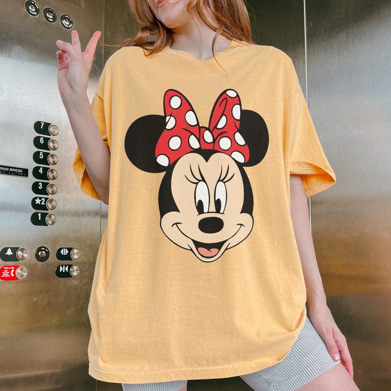 Comfort Colors® Minnie Mouse T Shirt, Disney Minnie Shirt, Minnie Checkered Shirt, Disney Gift Shirts, Disney Shirts Kids, Minnie Shirt Mustard