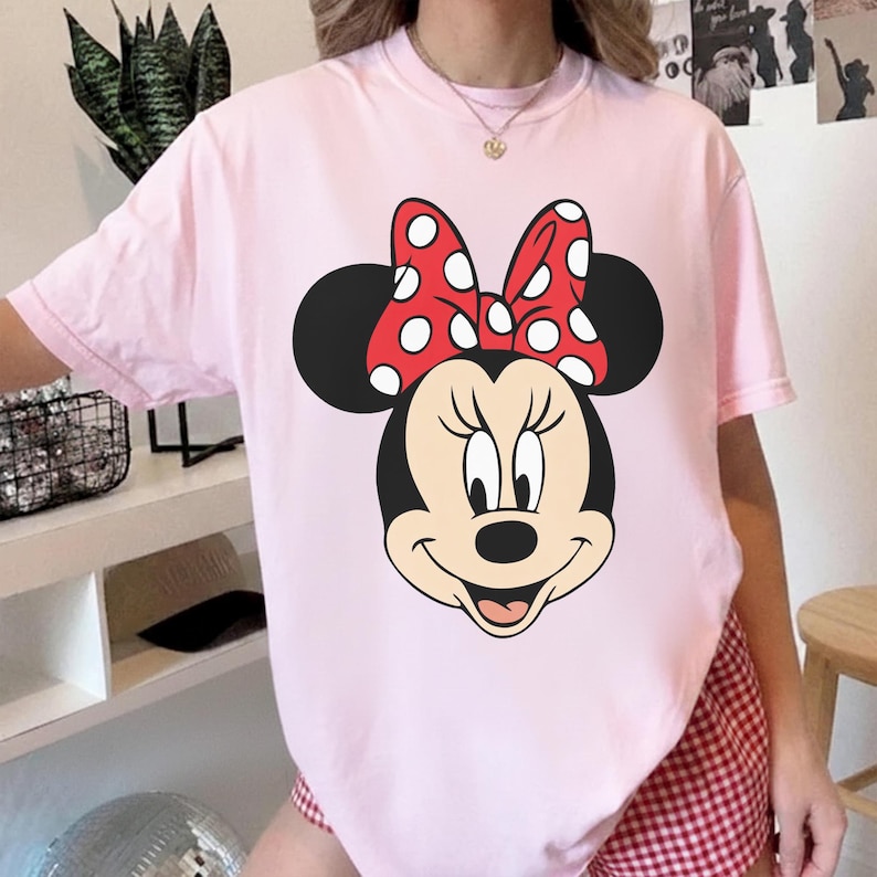 Comfort Colors® Minnie Mouse T Shirt, Disney Minnie Shirt, Minnie Checkered Shirt, Disney Gift Shirts, Disney Shirts Kids, Minnie Shirt Blossom