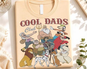Cool Dads Club Shirt, Retro Fathers Tee, Goofy Mufasa King Triton Apparel, Magic Kingdom Family Vacation Trip, Best Papa Gifts Mens