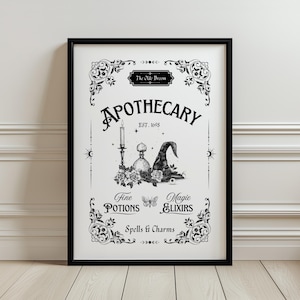 Hexe Apotheke | Jahrgang | Halloween-Druck | Digitaler Download | Zaubertränke | Elixiere| Charms Zaubersprüche