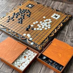 Go Spiel, Go Kugeln, Go Kugeln, Go Brettspiel, Familien Geschenk, Go Schachspiel, Geschenk für Ihn Unikat, Go Spielbrett, Go Kugeln, Goban, AUF LAGER