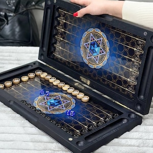 Luxury Tempered Glass & Wood Backgammon Scorpion Design, Tabletop Game, Custom Gift for Him, Family and Friends, Game Board