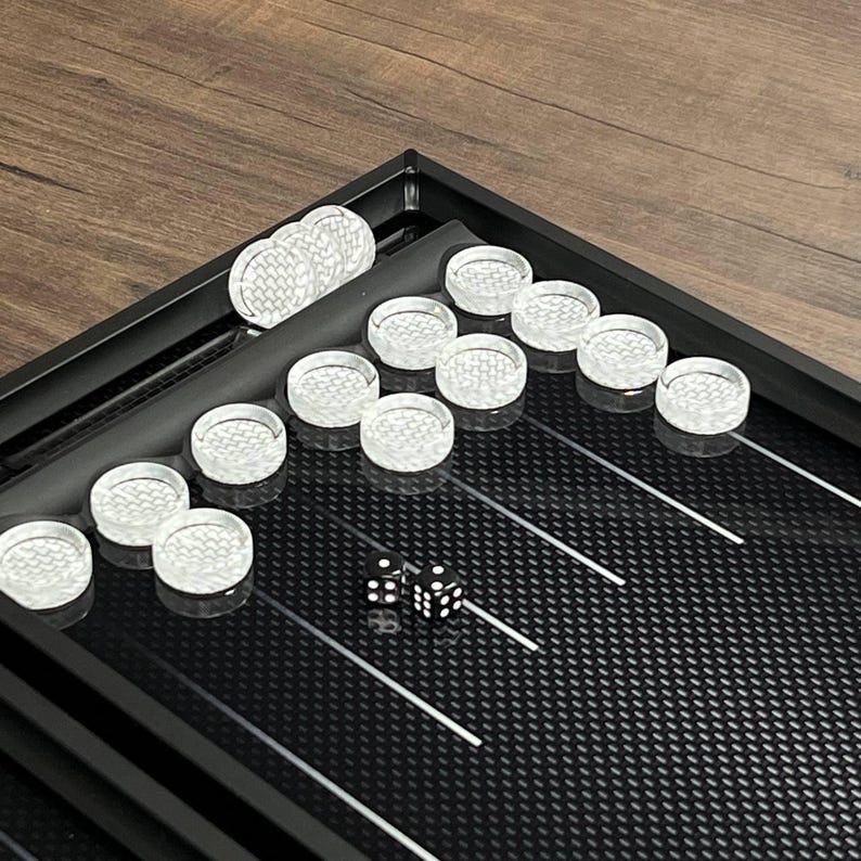 Modern Backgammon Modern Carbon Design Glass Backgammon Set | Luxury Game Board | Sleek ...