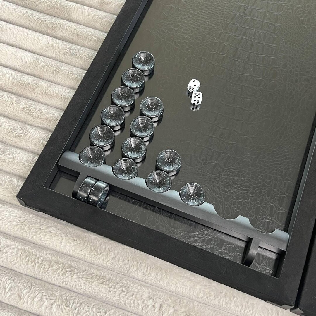 Glass Backgammon Glass Backgammon Set With Leather Imitation, Tabletop Game Board ...