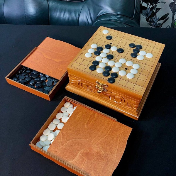 Go Board Game With Bowls and Stones, Chinese Go Game, Go Bowls, Classic ...