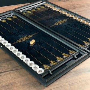 Elite Gold & Black Tempered Glass Backgammon Set | Luxury 24" Game Board | Premium Gift for Husband, Dad or Boss, Anniversary Gift