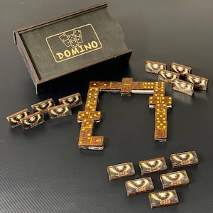Dominoes Set Family Night Game, Tabletop Game, Outdoor Game, Design with Symbol 2025 - SNAKE, Exclusive Gift for Family and Friends