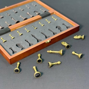 Classic Chess Set, Metal Chess Pieces, Chess Board Game, Exclusive Chess, Gift Idea, Travel Chess Set, IN STOCK Next Day Shipping