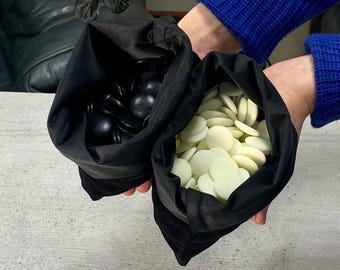 Go Game Stones | Only Go Stones in Velour Pouch | Go Spiel | Go Brett | Go Bowls | Go Board Set | Chinese Game Go Chips | IN STOCK