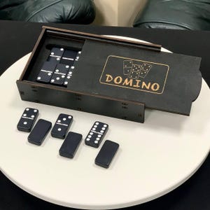 Dominós de Carbolita Preta, Jogos ao ar livre, Conjunto de Dominós Pretos, Ideia de Presente para a Família, Dominó Premium, Jogo de Noite para a Família, EM ESTOQUE