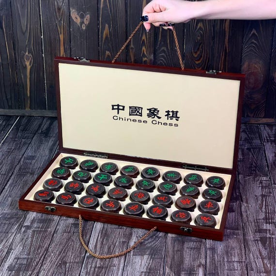 VICASKY Foldable Chinese Chess Checkerboard PU Leather Board Xiangqi Mat Portable Chinese Chess Game For 2 Players For Teens Adults Family Light Brown