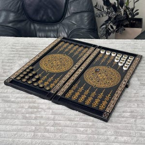 PREMIUM Acrylic Stone Backgammon Set Luxury Gift, Outdoor Game, Stylized Game Board LION Design, Tabletop Game, Family Gift, No Analogues