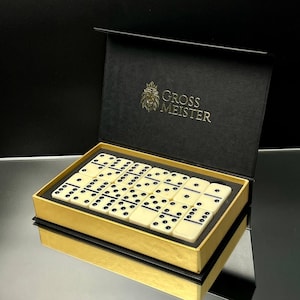 Conjunto de dominó Carbolite, jogos ao ar livre, jogo de mesa, conjunto de dominó branco e preto, dominó premium, jogo para noite em família, presente para amigos EM ESTOQUE