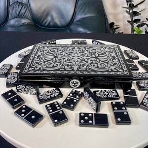Exclusive Acrylic Stone Dominoes Set with Case, Domino for Gift, Board Game, Domino for Adult, Family Night Game, Luxury Present, IN STOCK