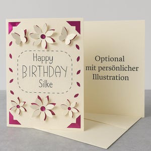 Personalisierte Geburtstagskarte mit Wunschname - optional mit personalisierter Illustration