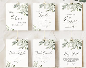 50 Dusty Sage Green Wedding Table Sign Template, Minimalist wedding, Eucalyptus bridal shower sign, printable Greenery pampas custom sign