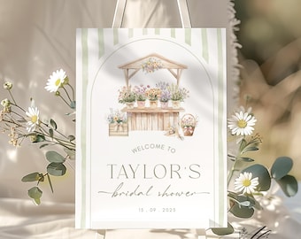 Fresh Off the Market Bridal Shower Welcome Sign, Editable Bridal Brunch Sign, Rustic Bridal Shower Decor, Market Them Bridal Party Decor