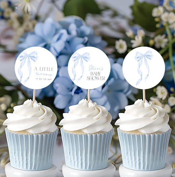 → View on Etsy: Blue Bow Baby Shower Cupcake Toppers, Blue Coquette Cake Toppers, Printable Cupcake Decoration, Editable Sticker Label Boy Baby Shower Blue Blue Bow Baby Shower Cupcake Toppers, Blue Coquette Cake Toppers, Printable Cupcake Decoration, Editable Sticker Label Boy Baby Shower Blue