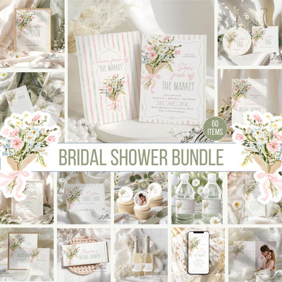 Fresh Off the Market Bridal Shower Bundle, Editable Party Kit (Digital Download)
