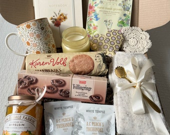 Hygge Box (Beige) - Cozy Comforts & Danish Delights for Any Occasion | Birthdays, Gifts, Mother’s Day, Self-Care, Get Wells