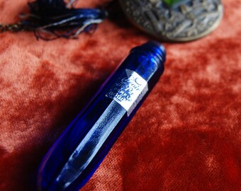 Life Force - Cobalt Blue Vintage Glass Vial Necklace - Vintage Perfume Bottle