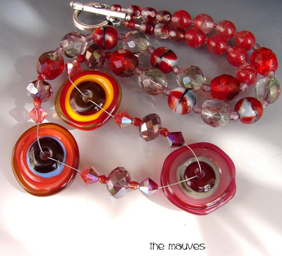 the MAUVES Glass Handmade Lampwork Murano Beads