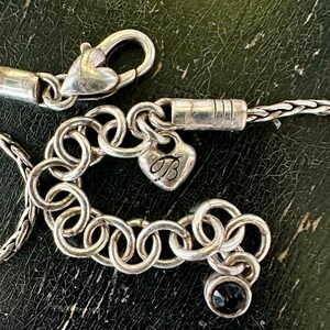 Vintage BRIGHTON Designer NECKLACE Silver tone Flowers Black Crystals Fine Arts Jewelry Collectible Collectable Openstudiobeads Openstudio image 5