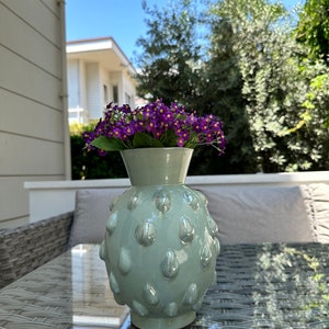 Ceramic Vase, Handmade Modern Ceramic Vase, Natural White Ceramic Vase, Textured Vase, Housewarming Gift, Decorative Flower Vase