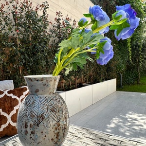 Ceramic Vase, Handmade Ceramic Vase, Natural White Ceramic Vase, Modern Textured Vase, Housewarming Gift, Decorative Flower Vase
