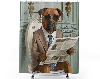Business Dog Shower Curtains