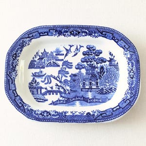 Talerz Vintage Blue Willow, Adderley England Transferware (18 cm)