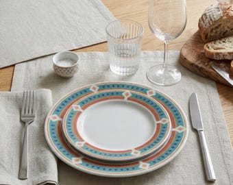 Vintage Geometric Plates And Bowls Set for 2 – Wood & Sons England