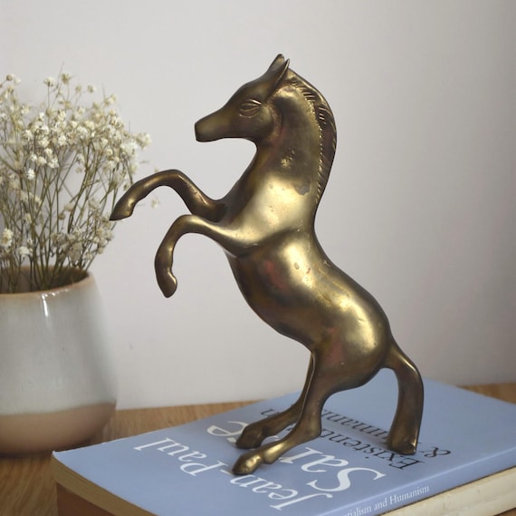 Vintage Brass Horse Statuette Ornament