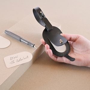 Leather Luggage Tag handmade from premium Italian leather, personalized with monogram, ideal from bags and suitcases, travel gift for him
