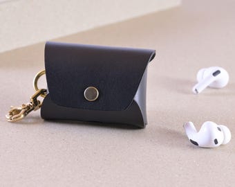 Leather Case for Apple AirPods: Handmade from Italian Leather, Personalized Monogram