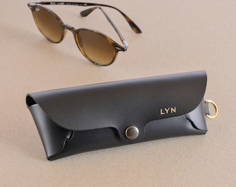 Italian Leather Glasses Case with Lanyard: Handmade Personalized Eyeglass Holder