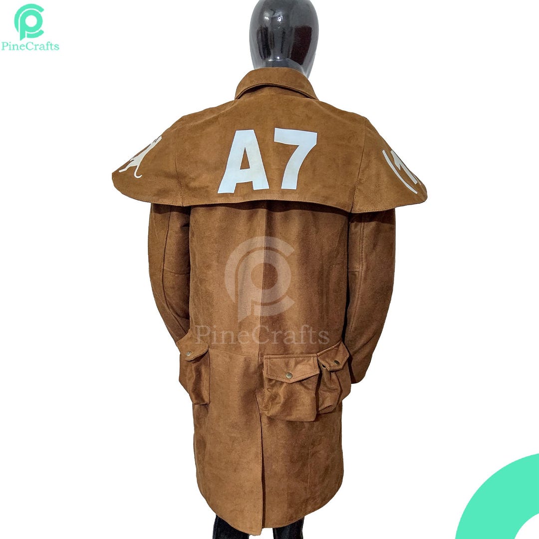 Handmade NCR Veteran Ranger A7 Brown Trench Coat Fallout's A7 Long ...