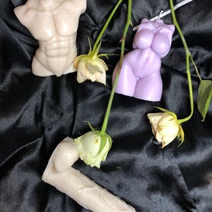 set of candles, male body, female body, handmade image 3