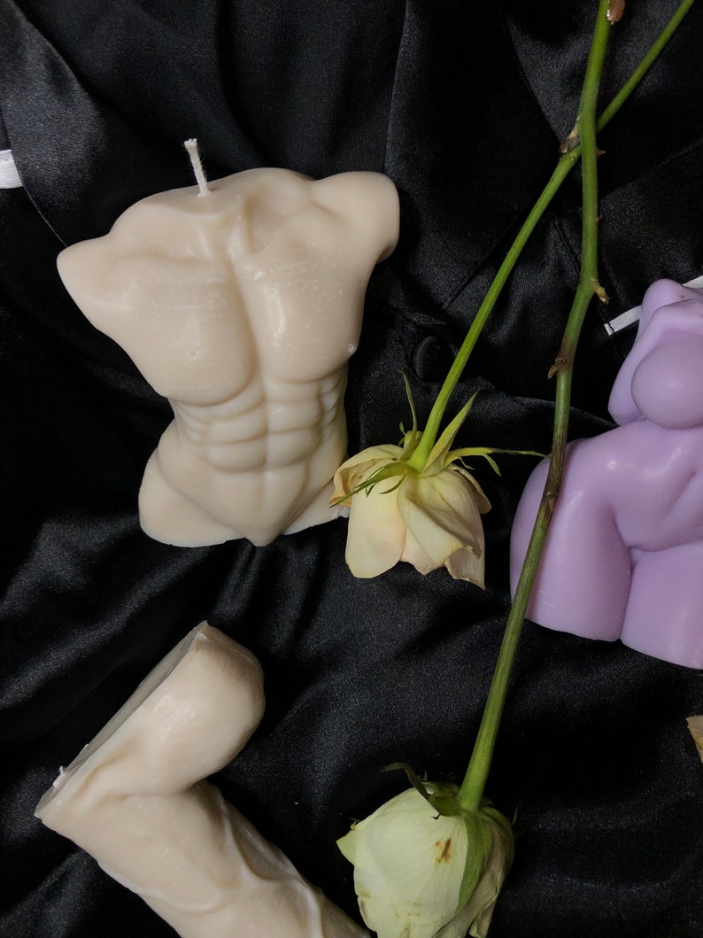 set of candles, male body, female body, handmade image 2