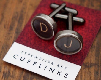 Cufflinks made from vintage typewriter-keys - CHOOSE YOUR OWN letters/numbers/symbols