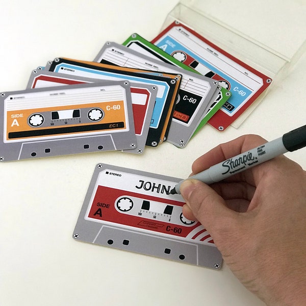 LIFESIZE cassette tape stickers, *write your own labels*, choose your quantity