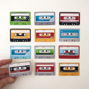 Choose your quantity - MINI cassette tape stickers **with blank labels**, write your own label