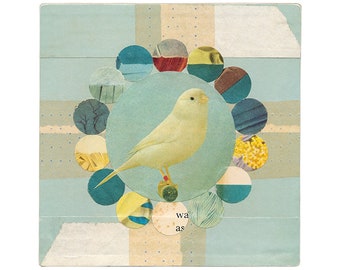 Canary Circles paper collage - ART PRINT (available in 12 sizes)